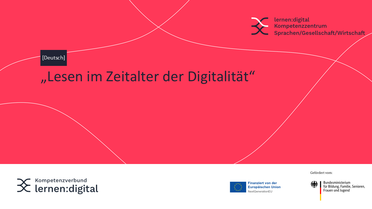 Titelfolie "Lesen im Zeitalter der Digitalität"